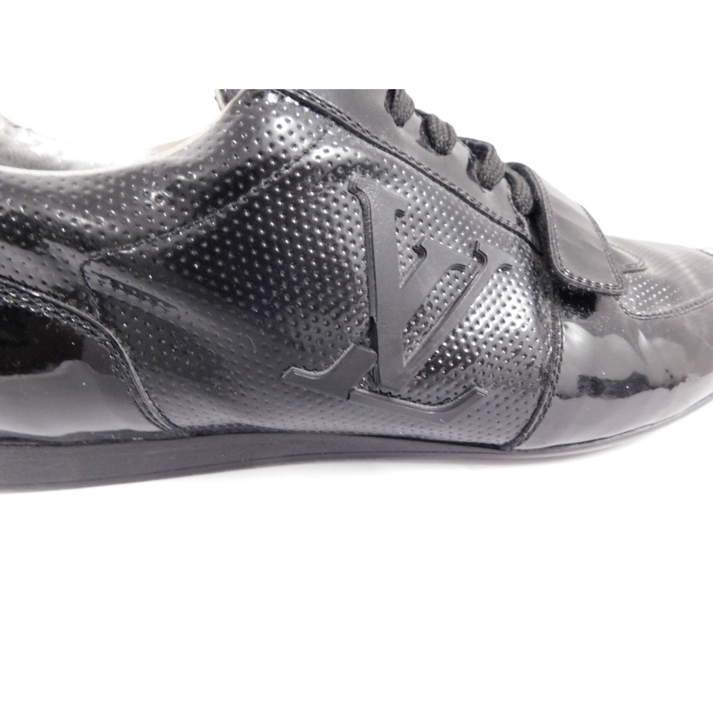Louis‎ Vuitton Black Patent Leather Sneakers LV Trainer sz 6.5 - Picture 9 of 10